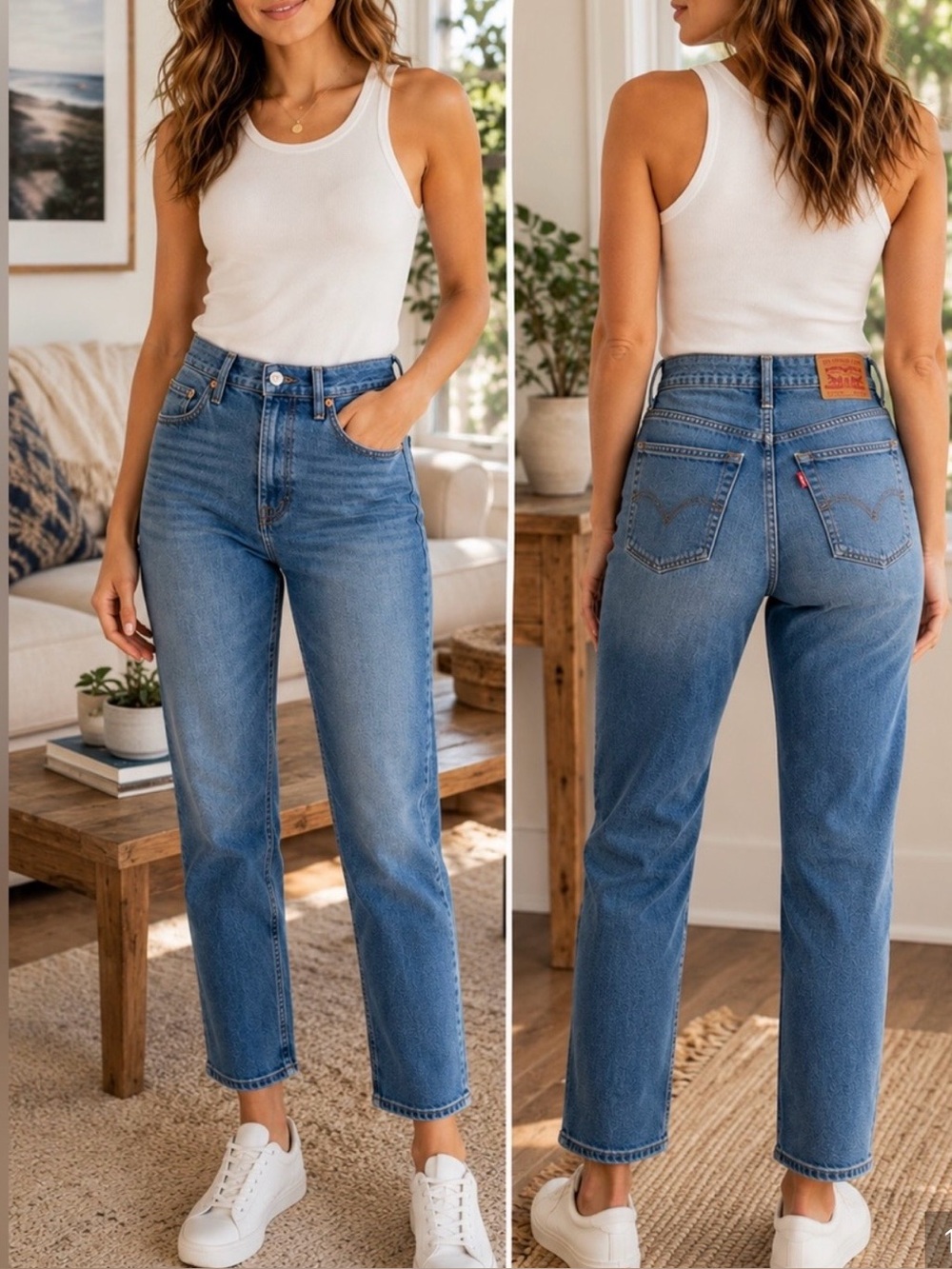 Levi's Women's Straight Leg Jeans in Medium Blue Wash